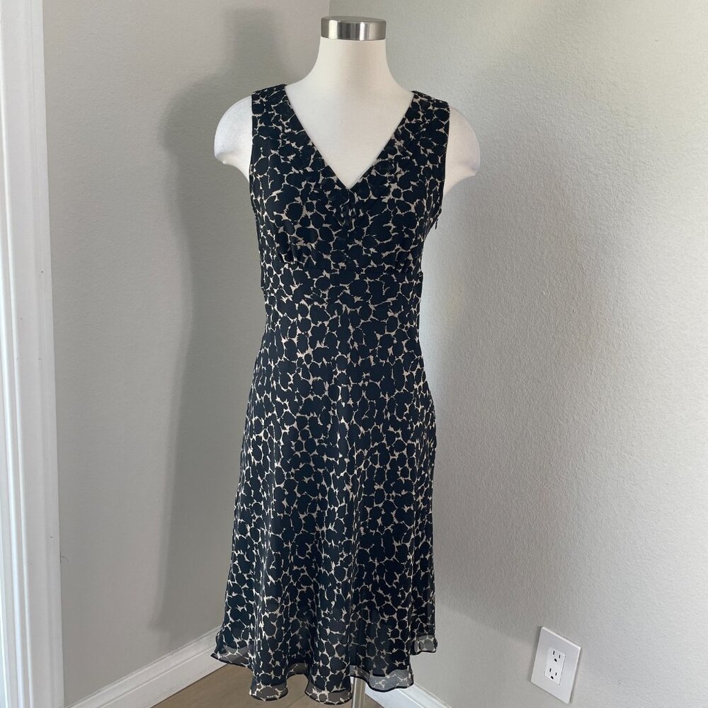 Ann Taylor‎ Womens 4 Dress V Neck A Line Lined Sleeveless Knee Length
